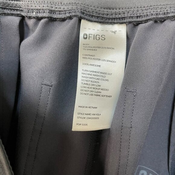 Figs High Waisted Yola Skinny Scrub Pants Medical Scrubs Pockets 3XL Tall Gray - Picture 7 of 10